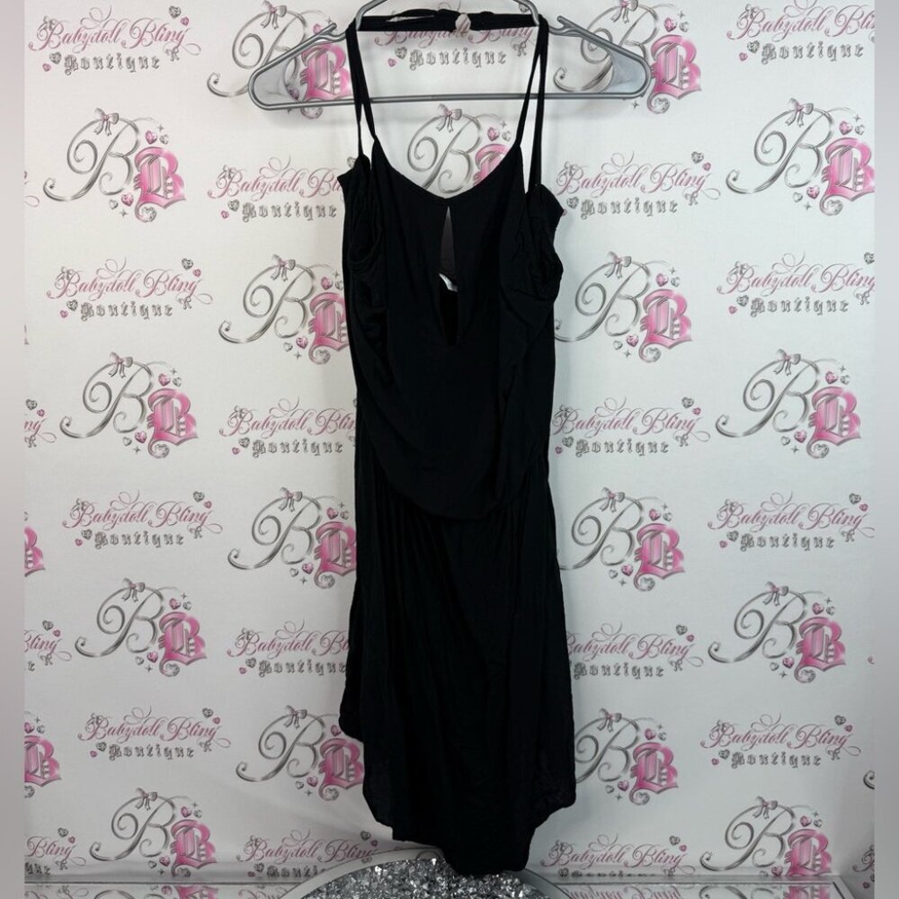 La Vie En Rose aqua dress coverup strappy cut out design Black Dress